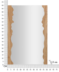 Miroir mural rectangulaire décorations ondulées en bois naturel