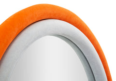 Miroir mural ovale tissu Orange