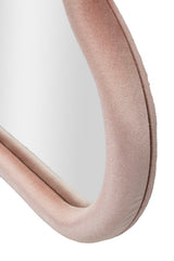 Miroir mural nuage bois recouvert de tissu rose