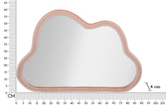 Miroir mural nuage bois recouvert de tissu rose