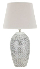 Lampe de table Wave Résine Abat-jour tissu Blanc