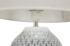 Lampe de table Wave Résine Abat-jour tissu Blanc