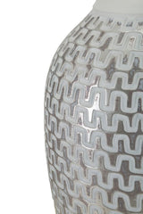 Lampe de table Wave Résine Abat-jour tissu Blanc