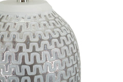Lampe de table Wave Résine Abat-jour tissu Blanc