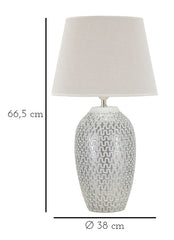 Lampe de table Wave Résine Abat-jour tissu Blanc