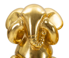 Ensemble de 3 éléphants assis dorés