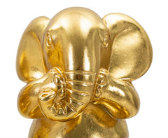 Ensemble de 3 éléphants assis dorés