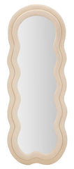 Miroir mural Miki en bois recouvert de tissu Velours Crème