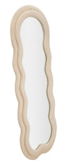 Miroir mural Miki en bois recouvert de tissu Velours Crème
