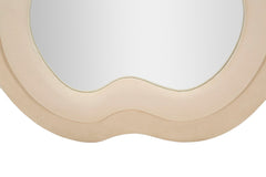 Miroir mural Miki en bois recouvert de tissu Velours Crème