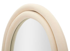 Miroir mural arche Cloe bois recouvert de Velours Crème