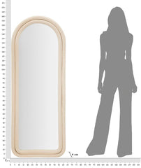 Miroir mural arche Cloe bois recouvert de Velours Crème