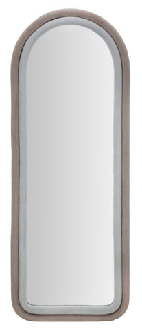 Miroir mural Cloe cadre en bois Tissu Velours Gris
