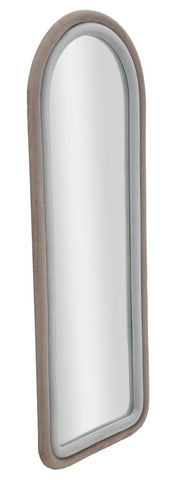 Miroir mural Cloe cadre en bois Tissu Velours Gris