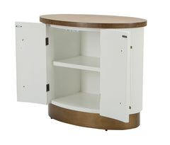 Armoire 2 portes Tolosa Bois Blanc plateau et inserts Bois Brun