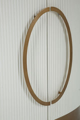 Armoire 2 portes Tolosa Bois Blanc plateau et inserts Bois Brun