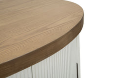 Armoire 2 portes Tolosa Bois Blanc plateau et inserts Bois Brun