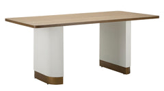 Table rectangulaire Tolosa Bois Blanc et Brun