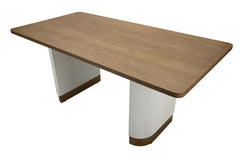Table rectangulaire Tolosa Bois Blanc et Brun