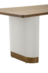 Table rectangulaire Tolosa Bois Blanc et Brun