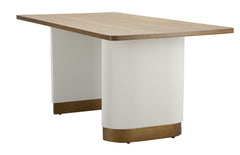 Table rectangulaire Tolosa Bois Blanc et Brun