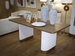 Table rectangulaire Tolosa Bois Blanc et Brun
