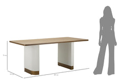 Table rectangulaire Tolosa Bois Blanc et Brun