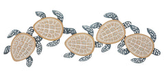 Panneau mural décoratif 3D tortues en métal et bois