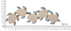 Panneau mural décoratif 3D tortues en métal et bois