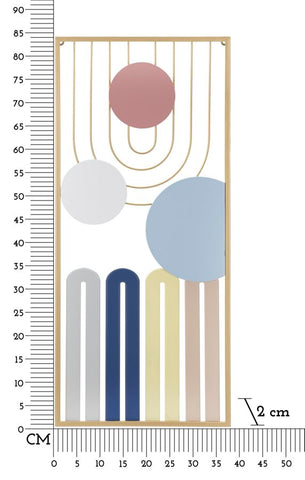 Panel mural decorativo metálico 3D de colores