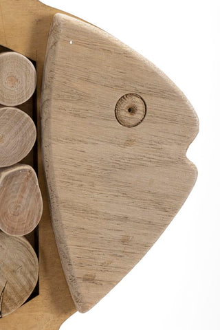 Escultura colgante Peces de madera redonda
