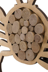 Sculpture suspendue Crabe en bois rond