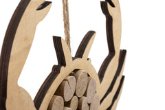 Sculpture suspendue Crabe en bois rond