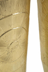 Vases en métal doré Lot de 3 avec décorations circulaires en relief