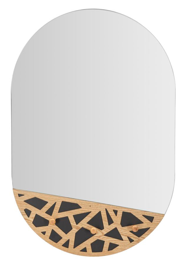 Miroir mural Abiti décorations en bois et 3 crochets