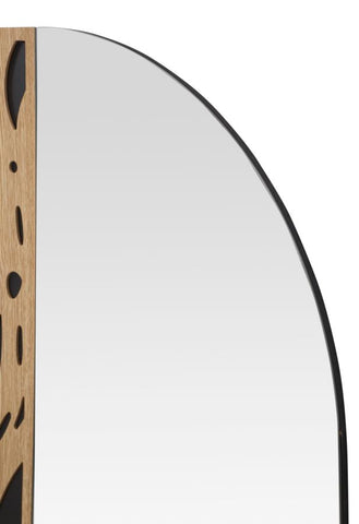 Miroir mural décoratif bois clair formes douces