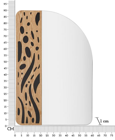 Miroir mural décoratif bois clair formes douces