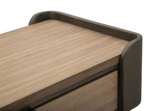 Console rectangulaire Toronto Métal et bois avec 2 tiroirs et étagère