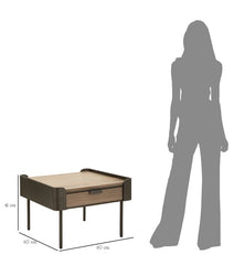Table basse carrée Toronto avec 2 tiroirs pieds à assembler