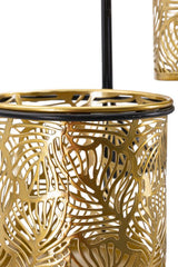 Support pour vase mural double métal doré et noir