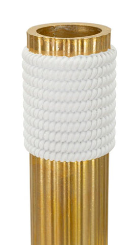 Vase en résine dorée avec finitions blanches