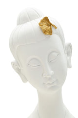 Tête de Bouddha décorée feuilles d'or