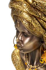 Buste femme africaine avec turban décoratif