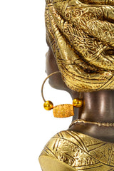 Buste femme africaine avec turban décoratif