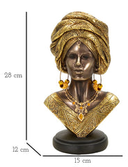 Buste femme africaine avec turban décoratif
