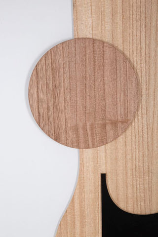 Panel decorativo de pared geométrico 3D de madera en tonos cálidos