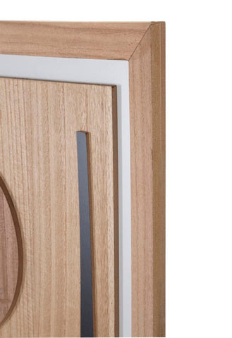 Panel decorativo de pared geométrico 3D de madera en tonos cálidos