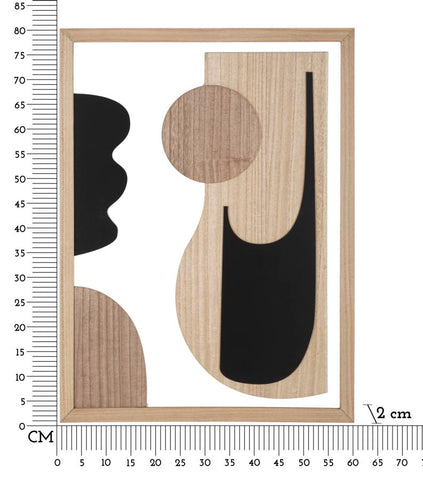 Panel decorativo de pared geométrico 3D de madera en tonos cálidos