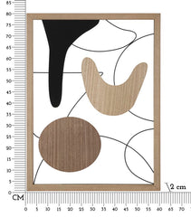 Panneau mural décoratif 3D en métal et bois abstrait
