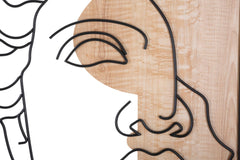 Panneau mural décoratif 3D David métal et bois